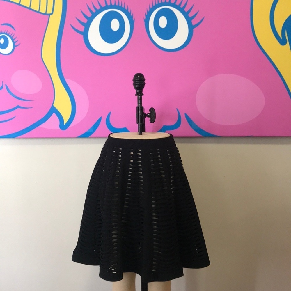 Robert Rodriquez Black Woven Skater Skirt